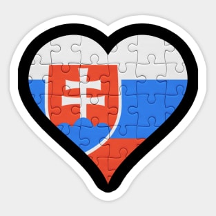 Slovakian Jigsaw Puzzle Heart Design - Gift for Slovakian With Slovakia Roots Sticker